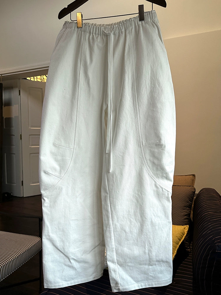 Drawstring Wide-Leg Casual Pants