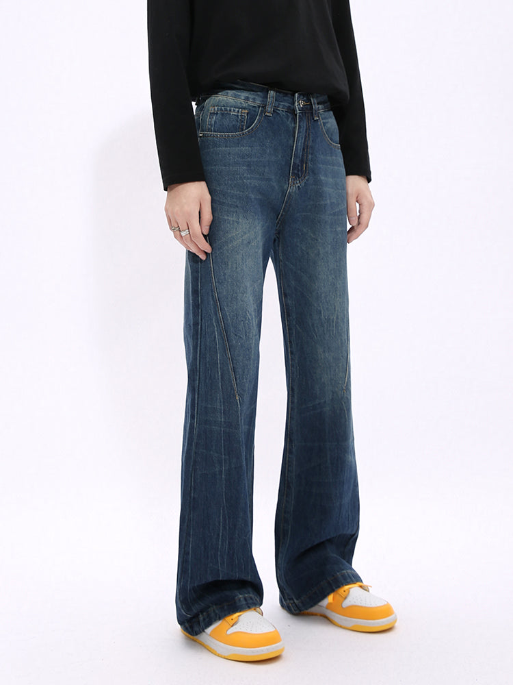 Retro Vasket Flared Mid-Waist Bukser