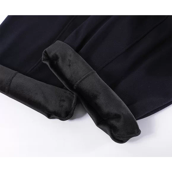 Fleece-Lined Wide-Leg Sporty Pants