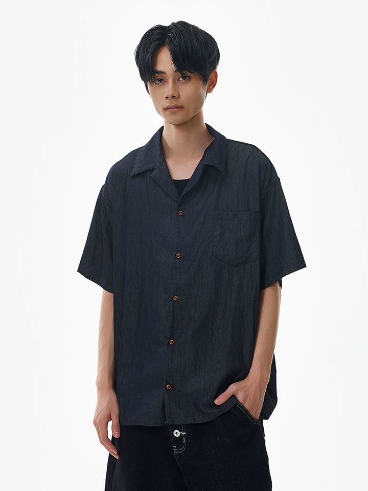 Cuban Collar Short Sleeve Shirt