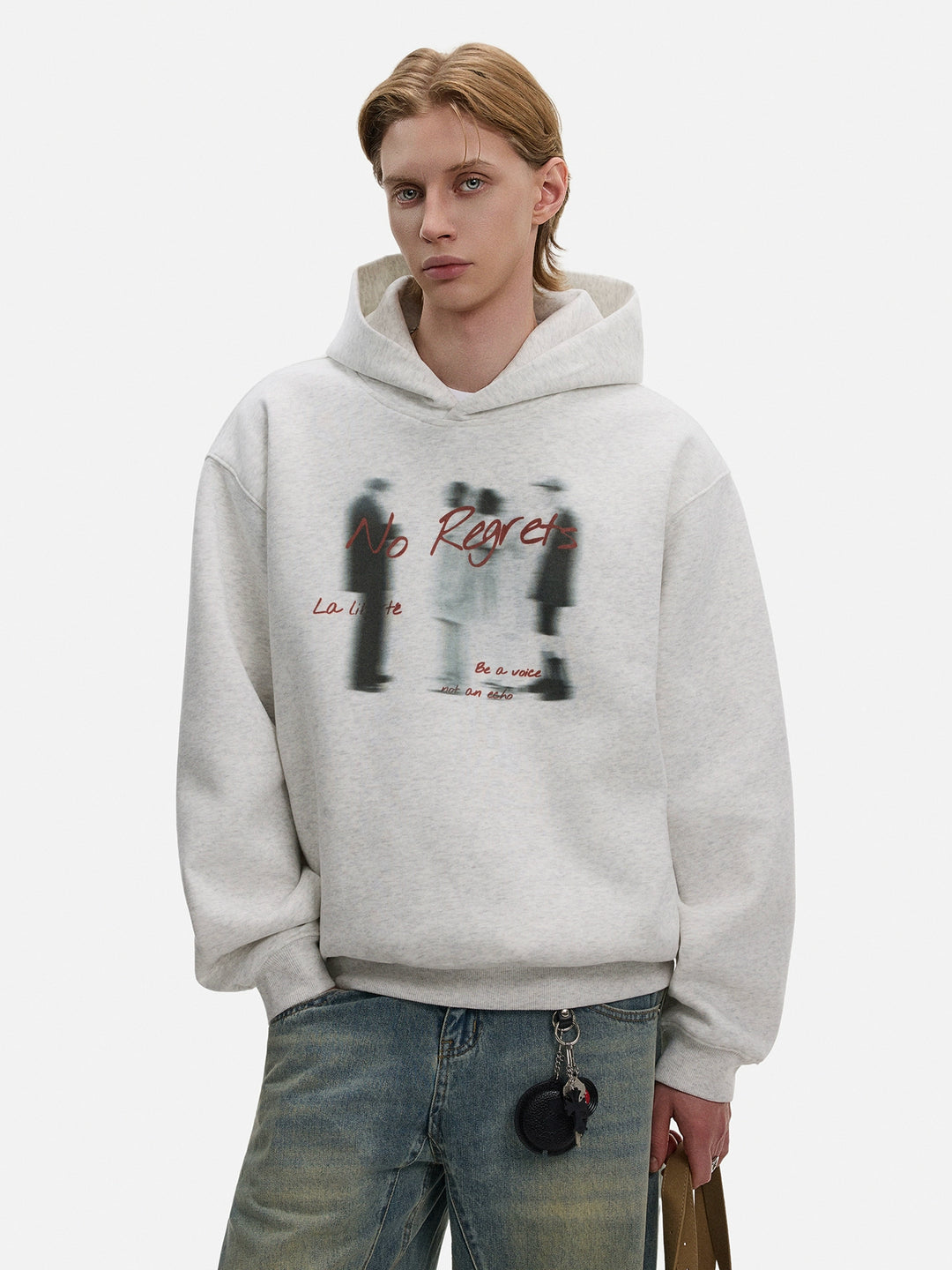 Sweat à capuche ample avec impression graphique rétro