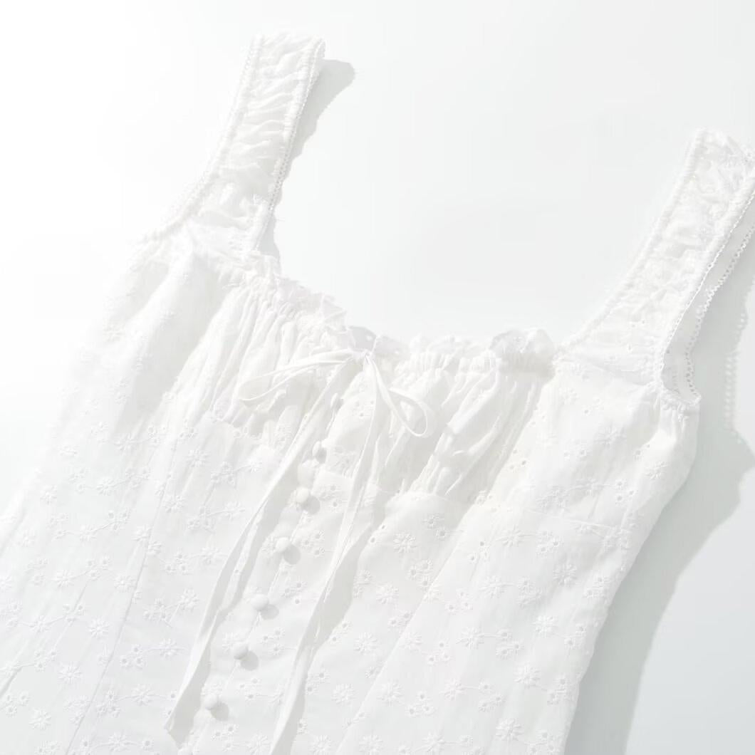 Sleeveless Ruffled Lace Sundress