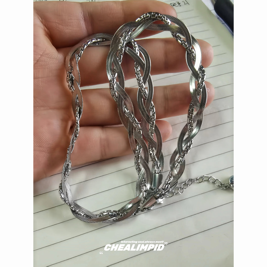 Titanium Steel Twisted Snake Chain Necklace