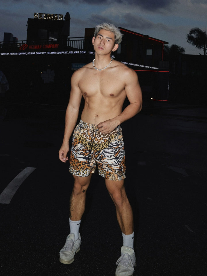 Retro Leopard-Print schnell trocknende Sporthose