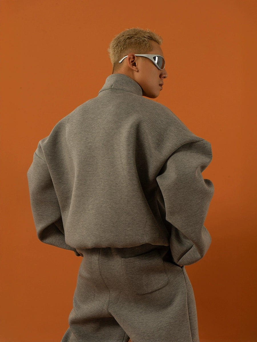 Stand-Up Collar Loose Pullover Sweatshirt