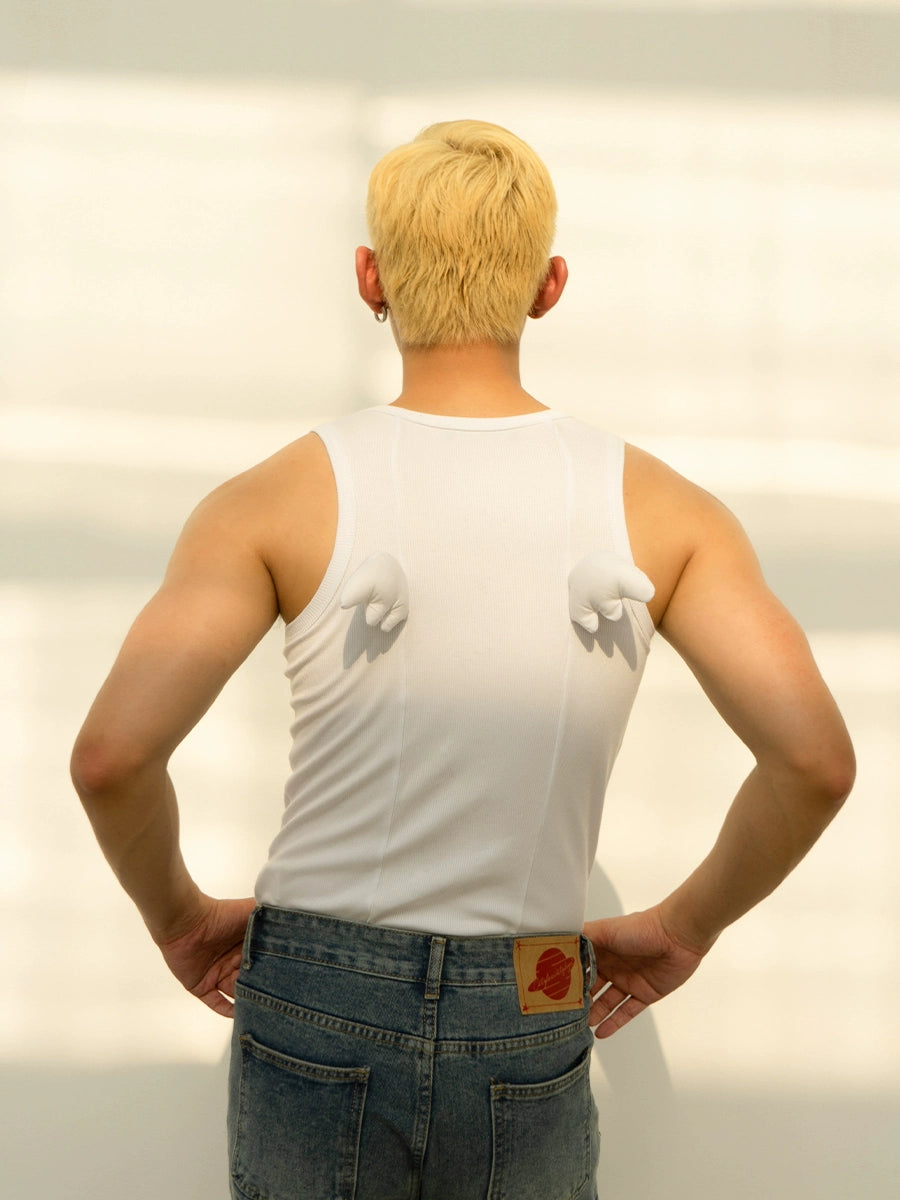 Angel Wings Ribbed Tank Top Vest