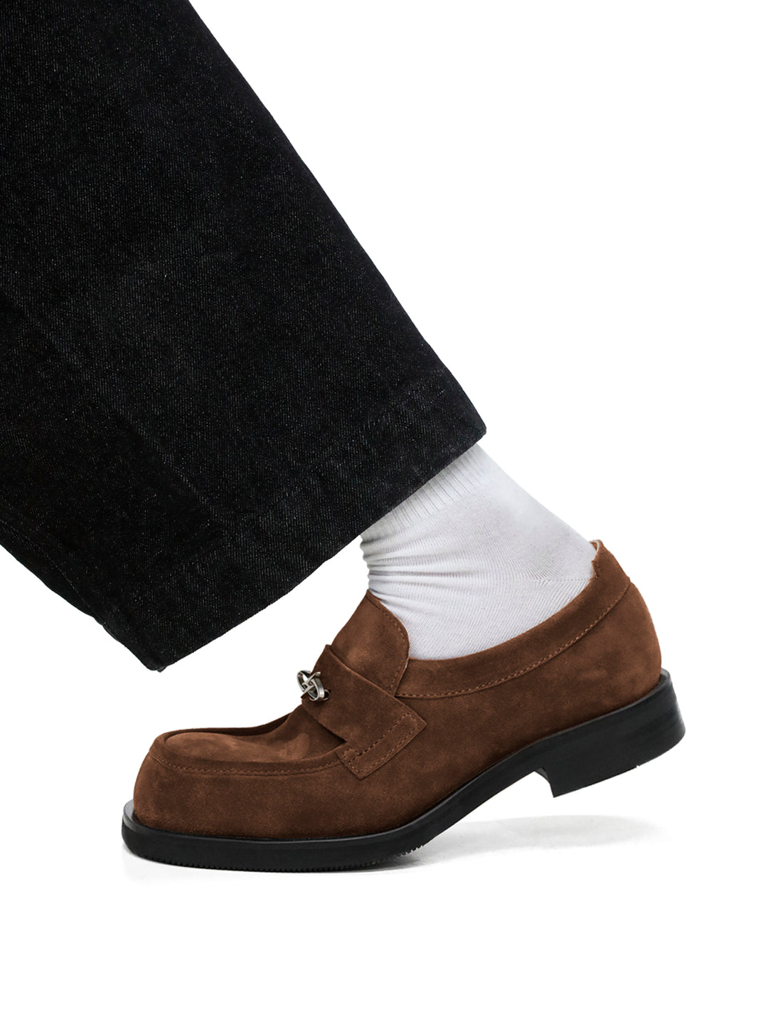 Suede Slip-On Square Toe Loafers
