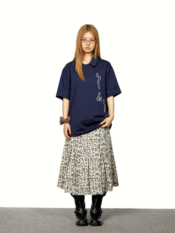 Letter Print Polo Collar Quick-dry T-shirt