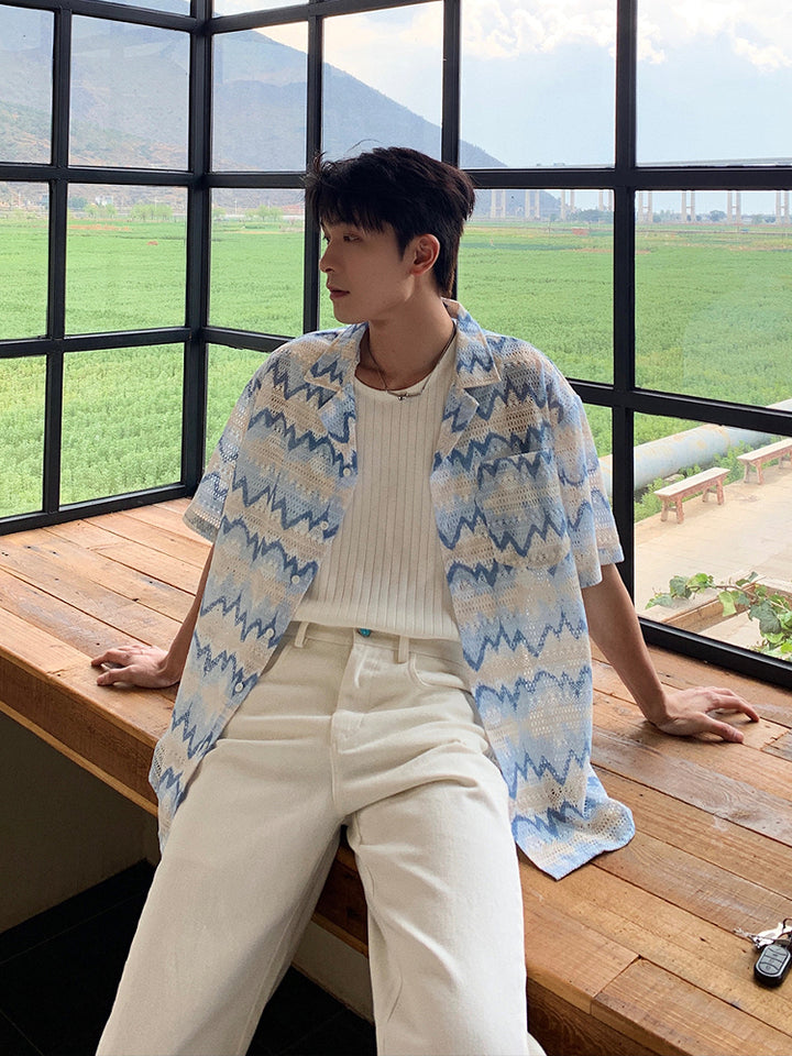 Floral Short-Sleeve Casual Shirt