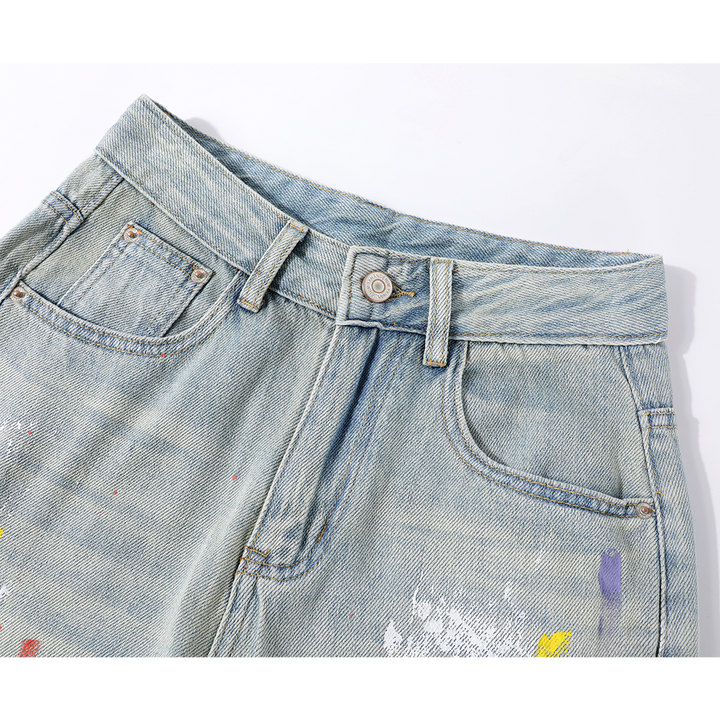 Graffiti Design Wide Leg Jeans