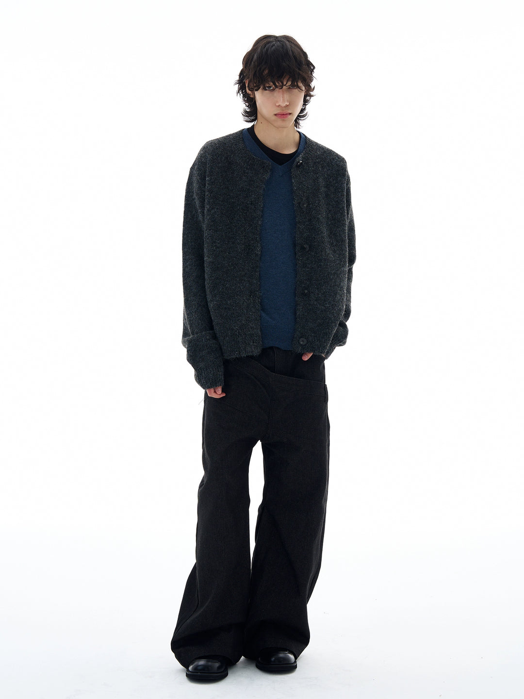 Fluffy Knit Button-Up Cardigan