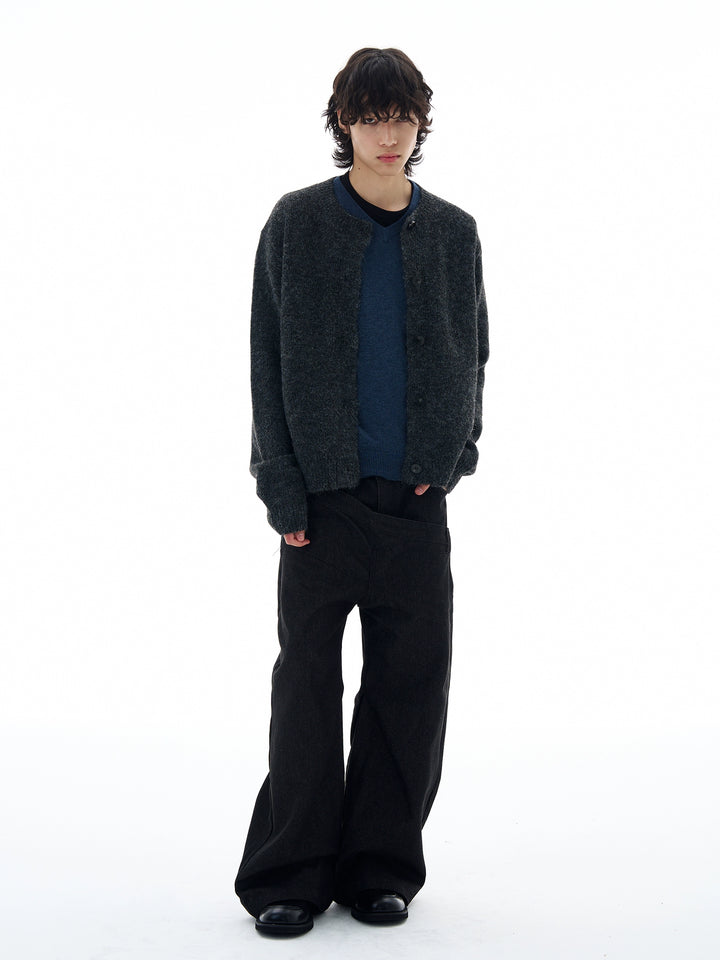 Fluffy Knit Button-Up Cardigan