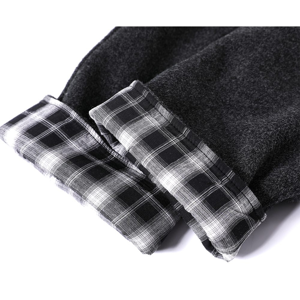 Plaid Cuff Wool Short Coat