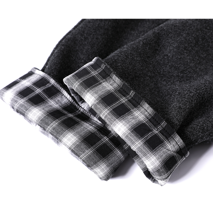 Plaid Cuff Wool Short Coat