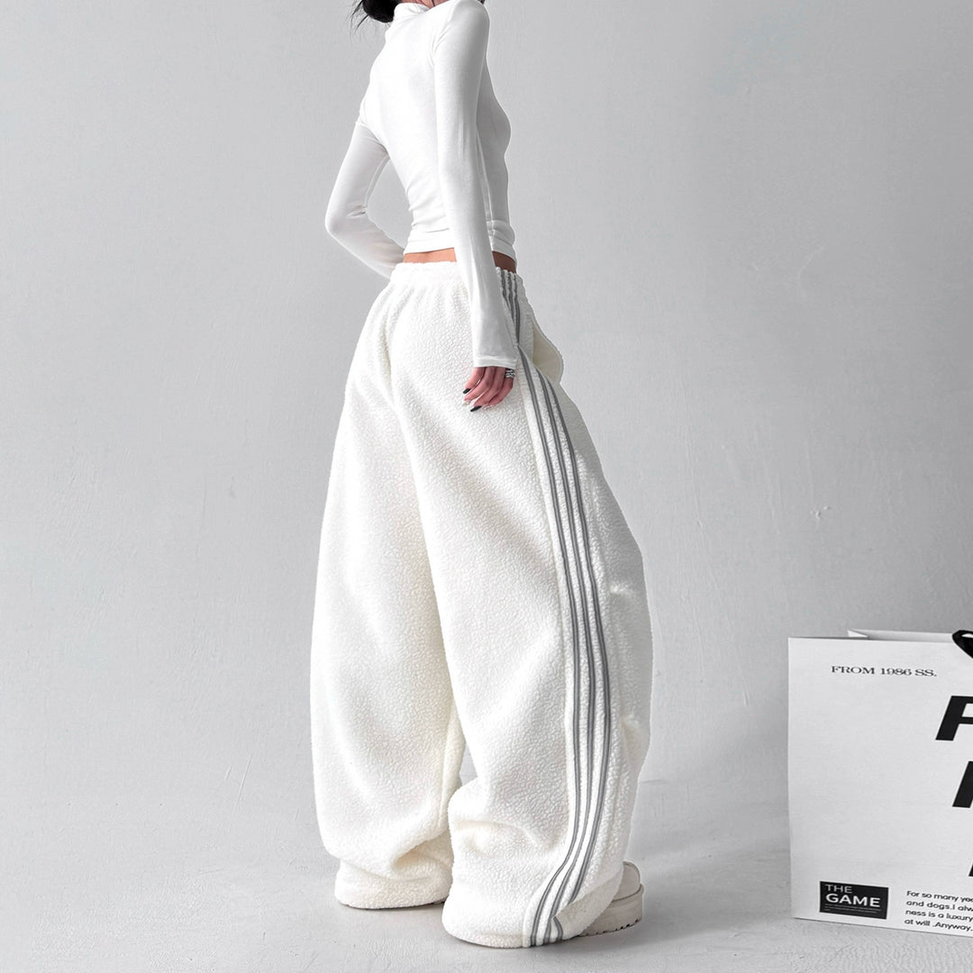 Lambskin Loose Warm Casual Straight Pants