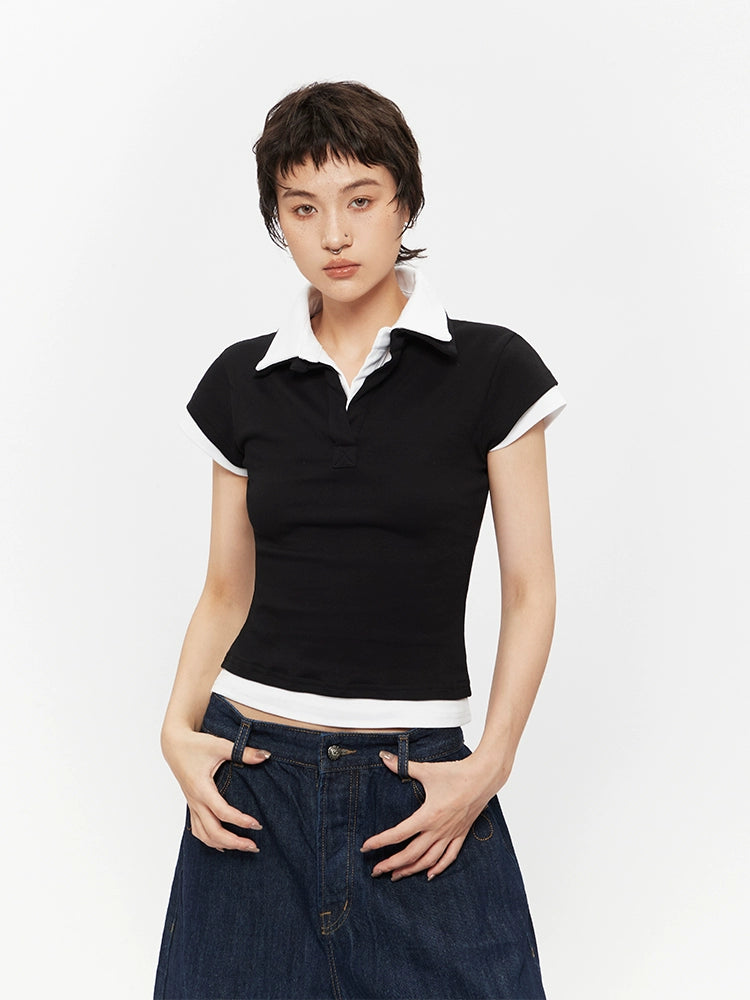 Short Sleeve Polo Slim Fit Top