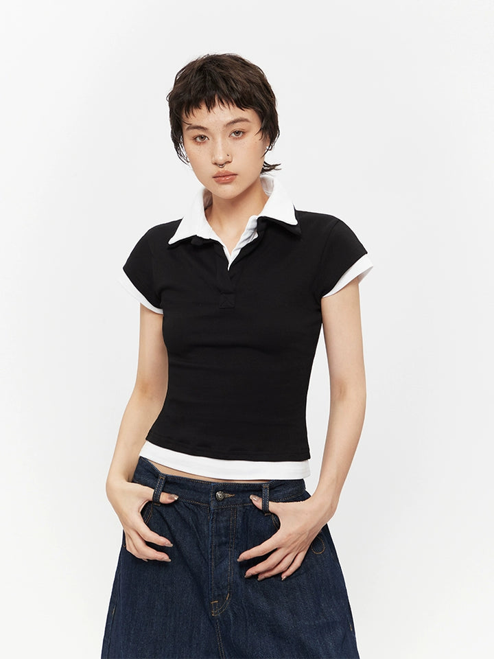 Short Sleeve Polo Slim Fit Top