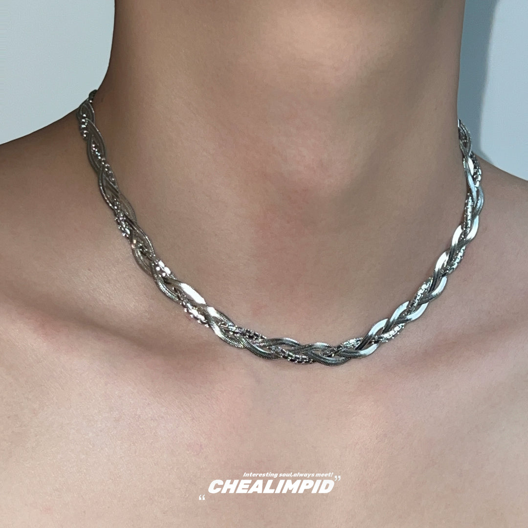 Titanium Steel Twisted Snake Chain Necklace