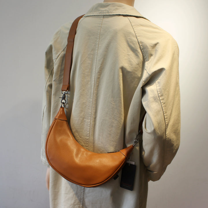 Borsa a spalla messenger in pelle casual a forma di dumpling