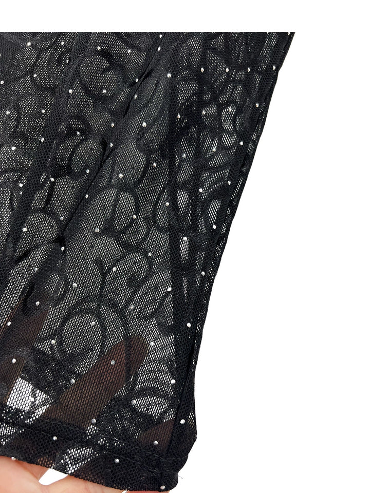 Mesh Rhinestone See-through Sleeveless Vest