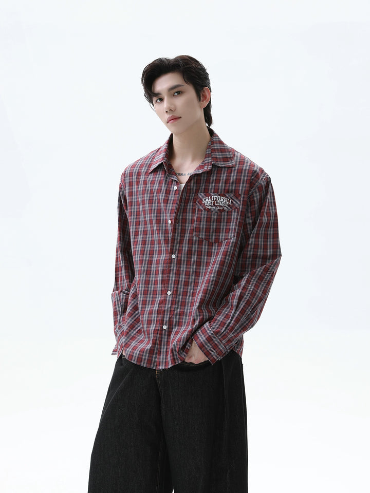 Plaid Long Sleeve Loose Fit Shirt
