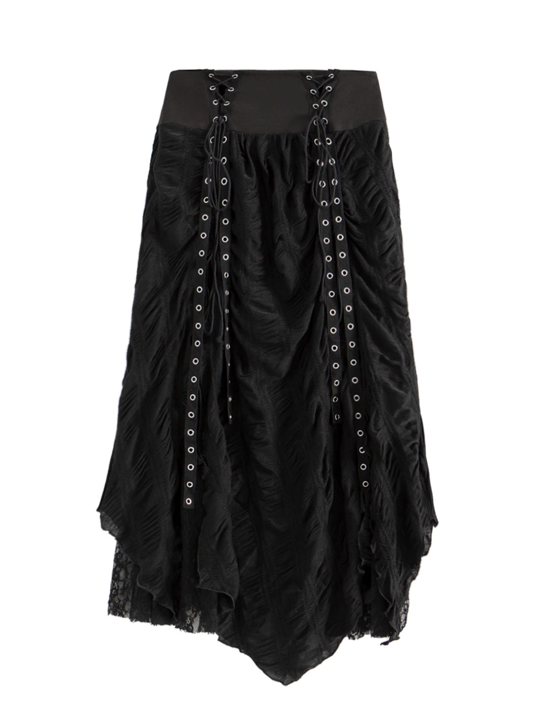 Lace Mesh High Waist A-Line Skirt