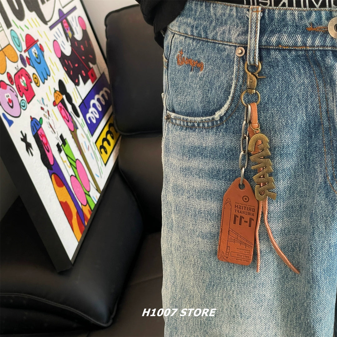 Accesorio de llavero con colgante de cadena de pantalones