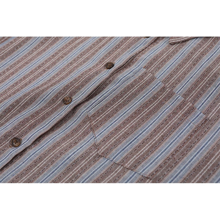 Linen Striped Shirt Dress