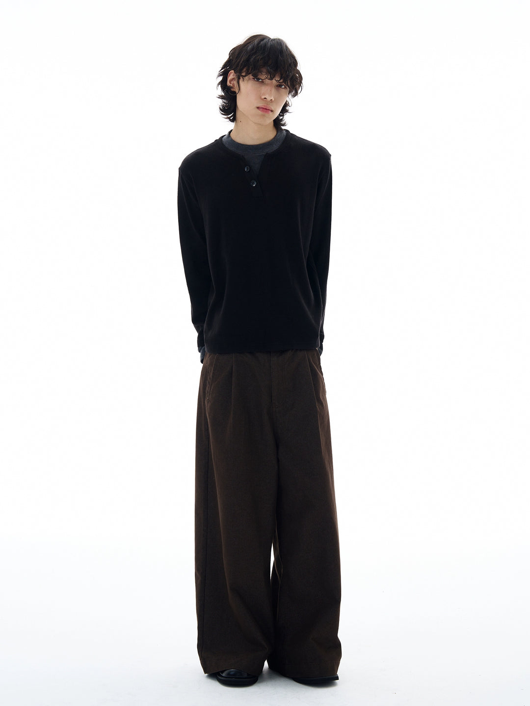 Knit Henley Layered Sweater