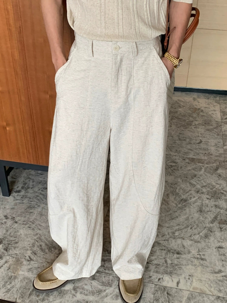 Linen Wide-Leg Casual Pants