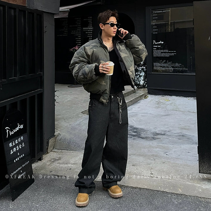 Reversible Camouflage Bomber Flight Jacket