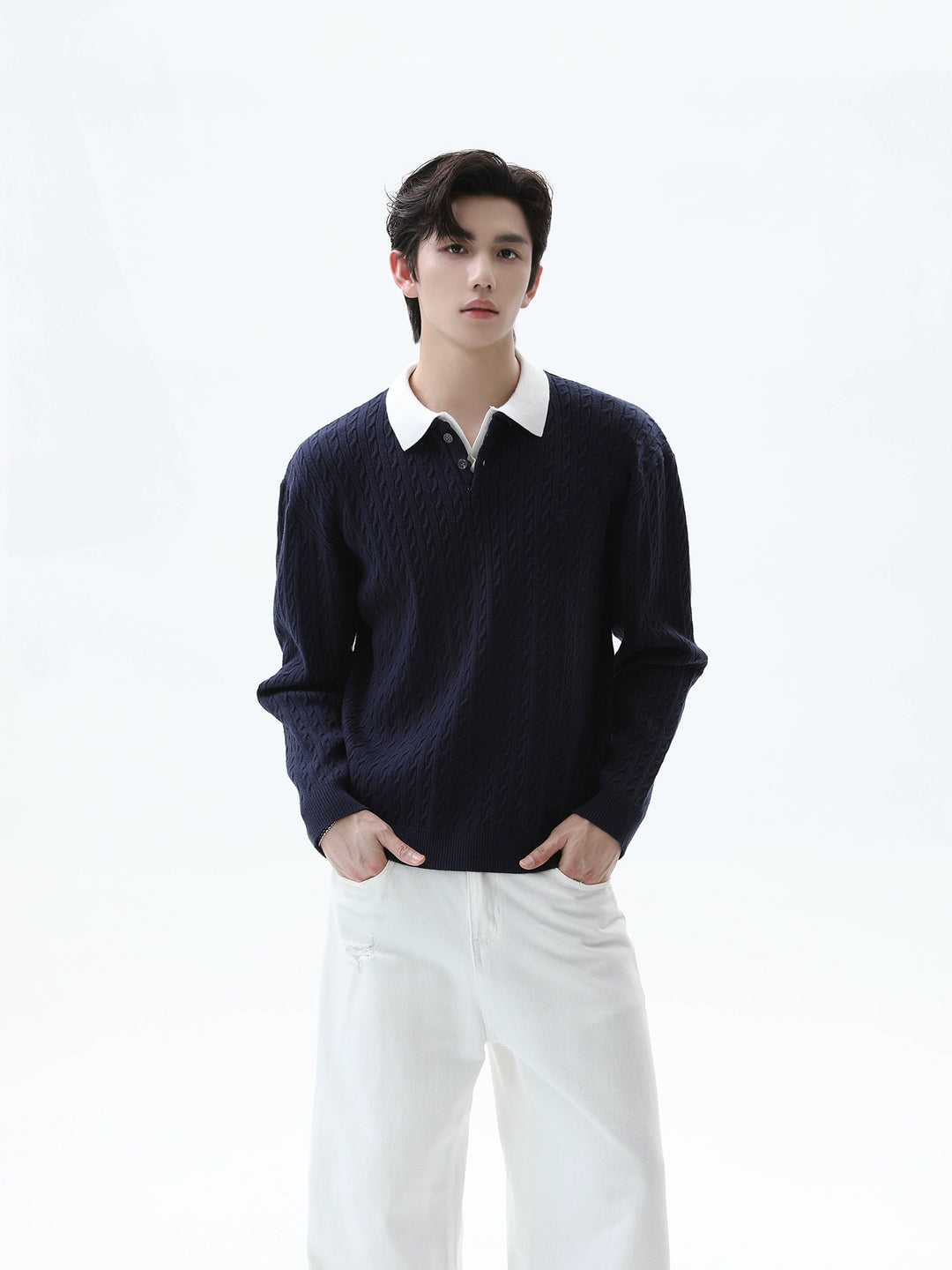 Cable Knit Round Neck Sweater