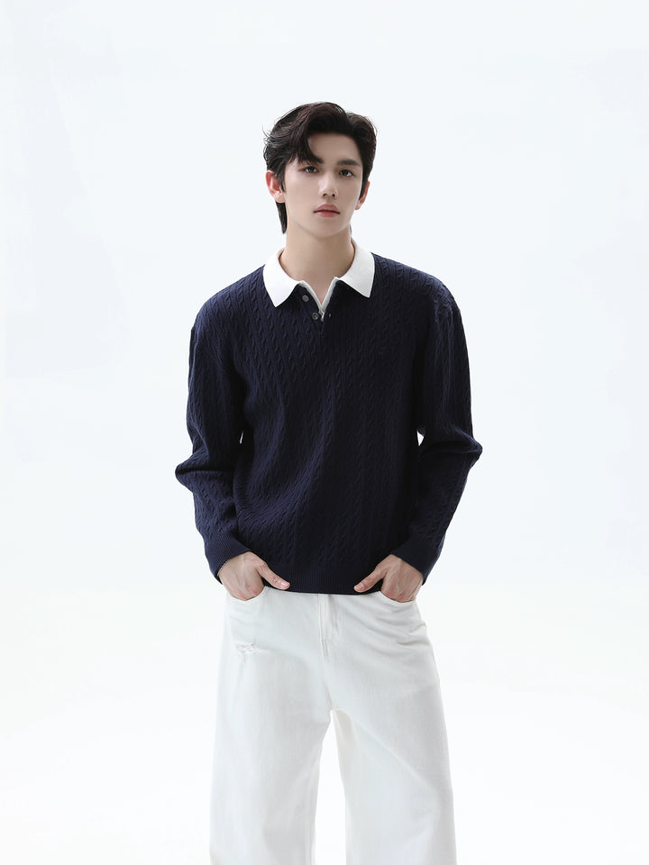 Cable Knit Round Neck Sweater