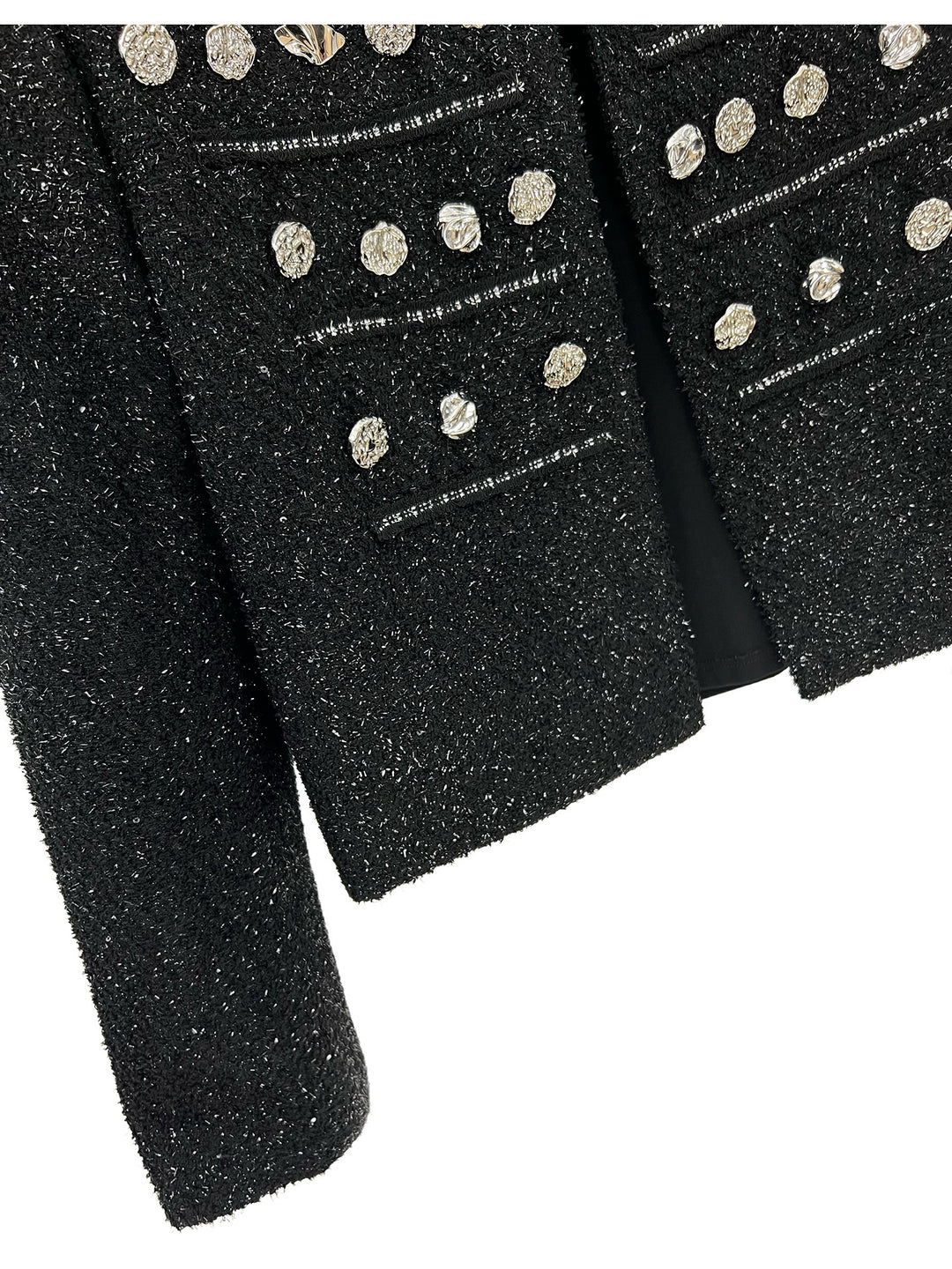 Shiny Metal Embellished Short Jacket