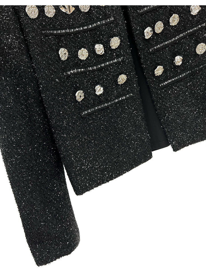 Shiny Metal Embellished Short Jacket