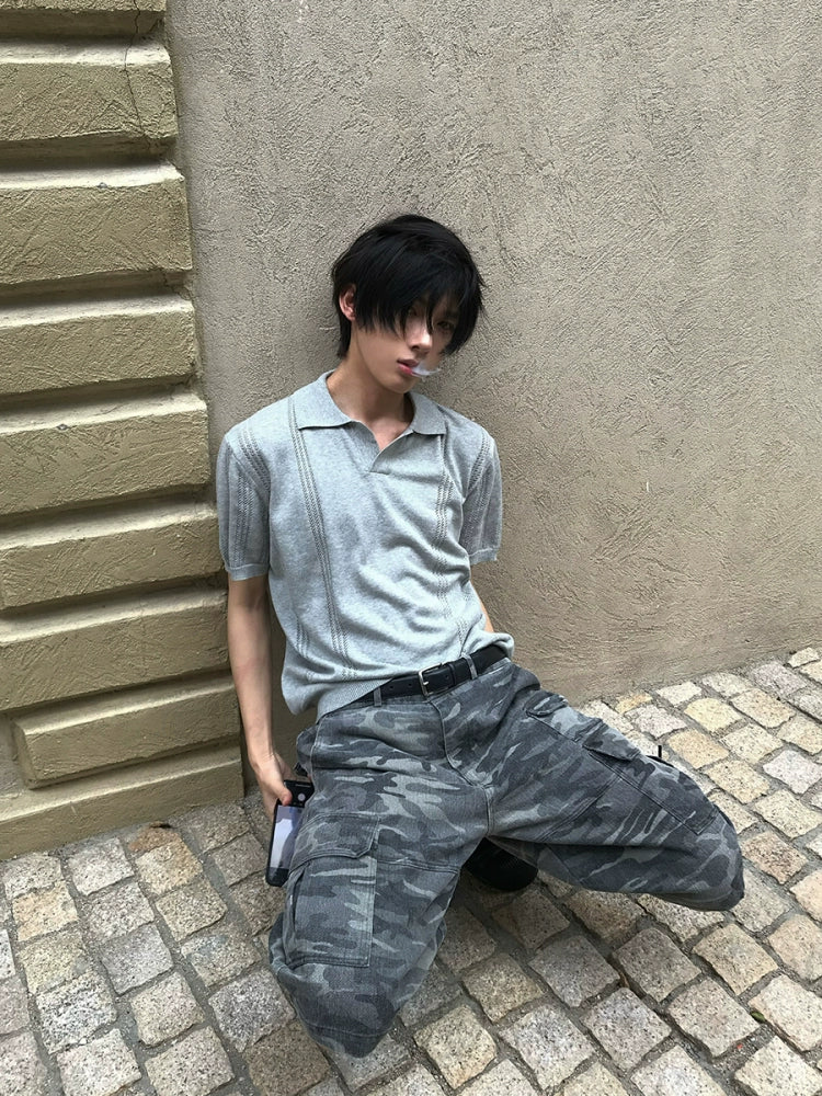 Lightweight Knitted Short Sleeve Polo Shirt