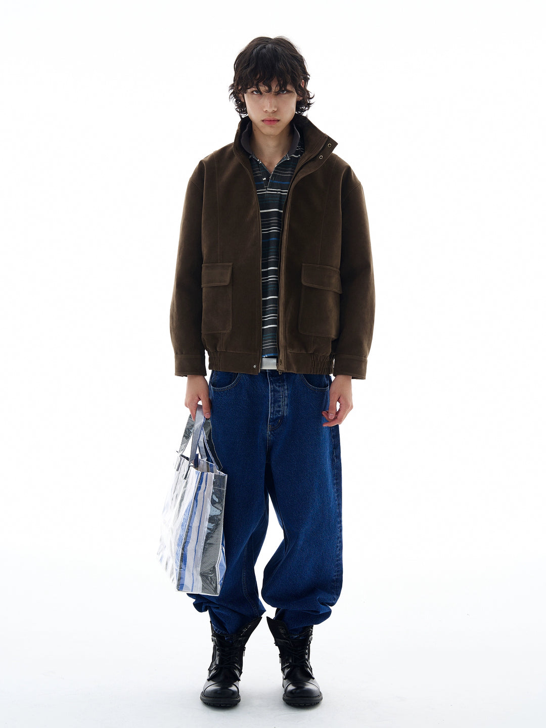 Suede Stand Collar Jacket