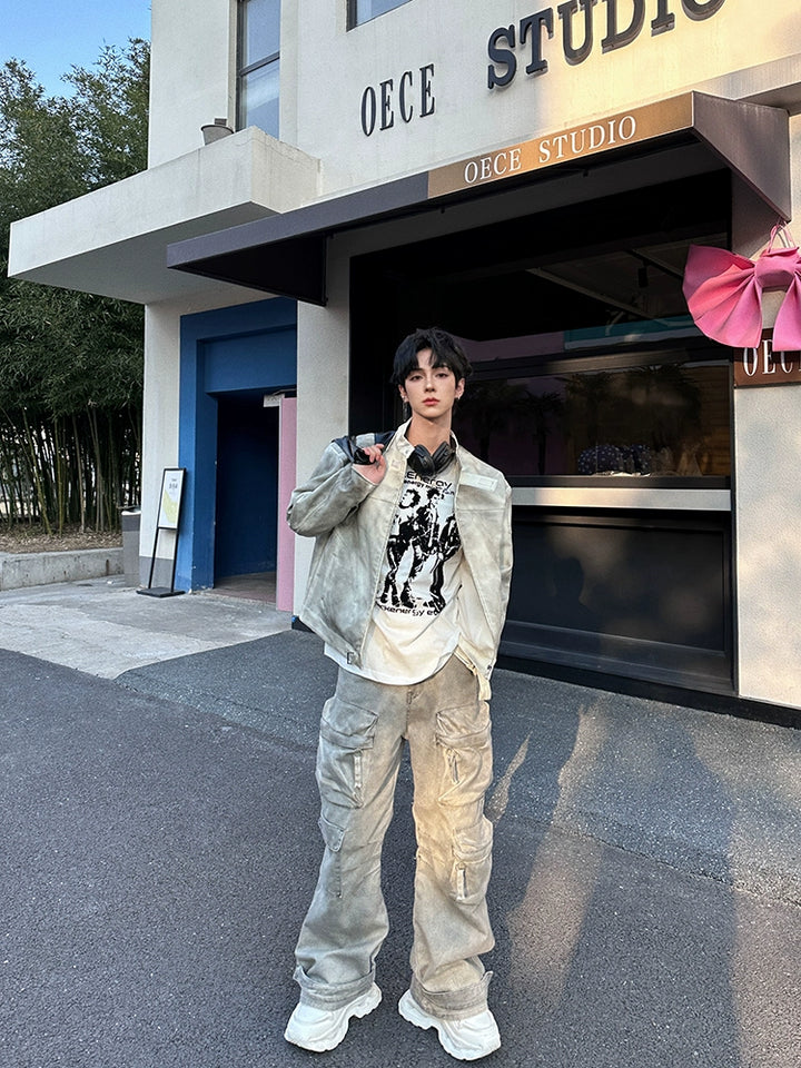 Relaxed Fit Retro Leather Motorcycle Jacket