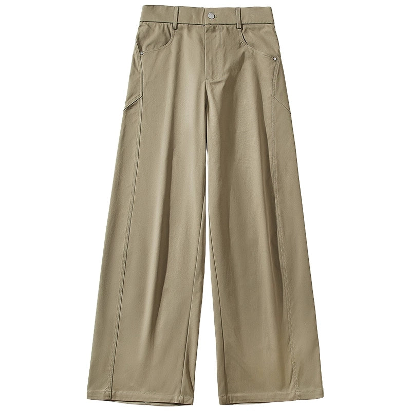 Spodnie o szerokich nogawkach z dekonstruowanym splicingiem