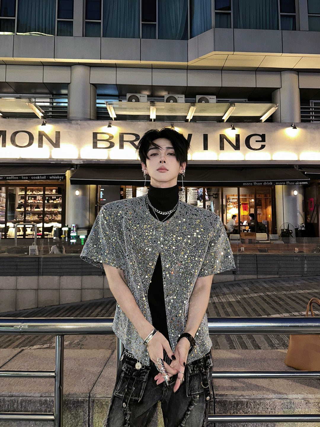 Sequin Short Sleeve Fashion Jacket