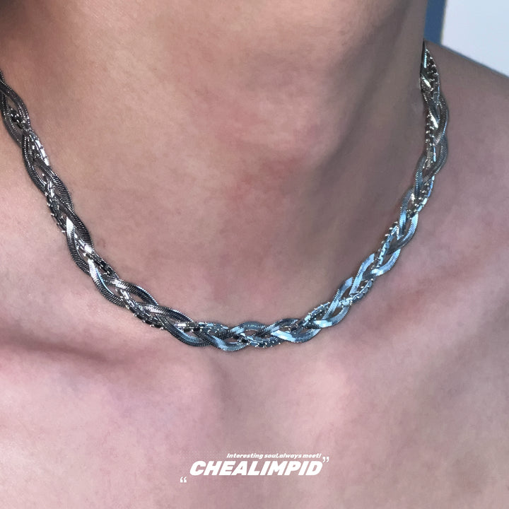 Titanium Steel Twisted Snake Chain Necklace