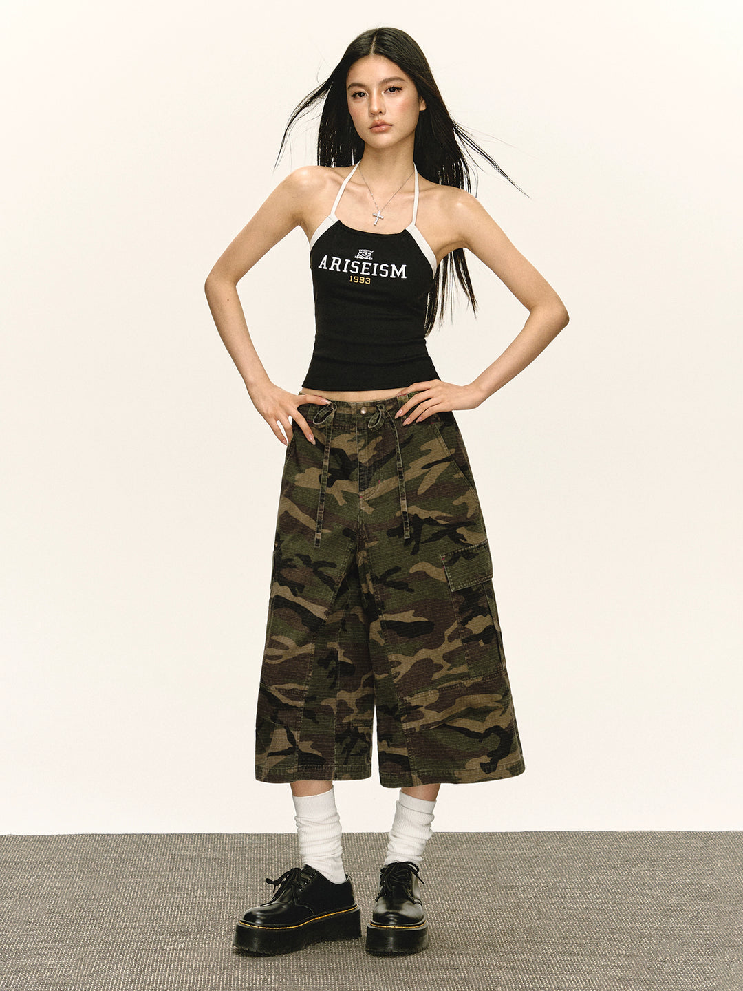 Retro Wide Leg Cargo Pants