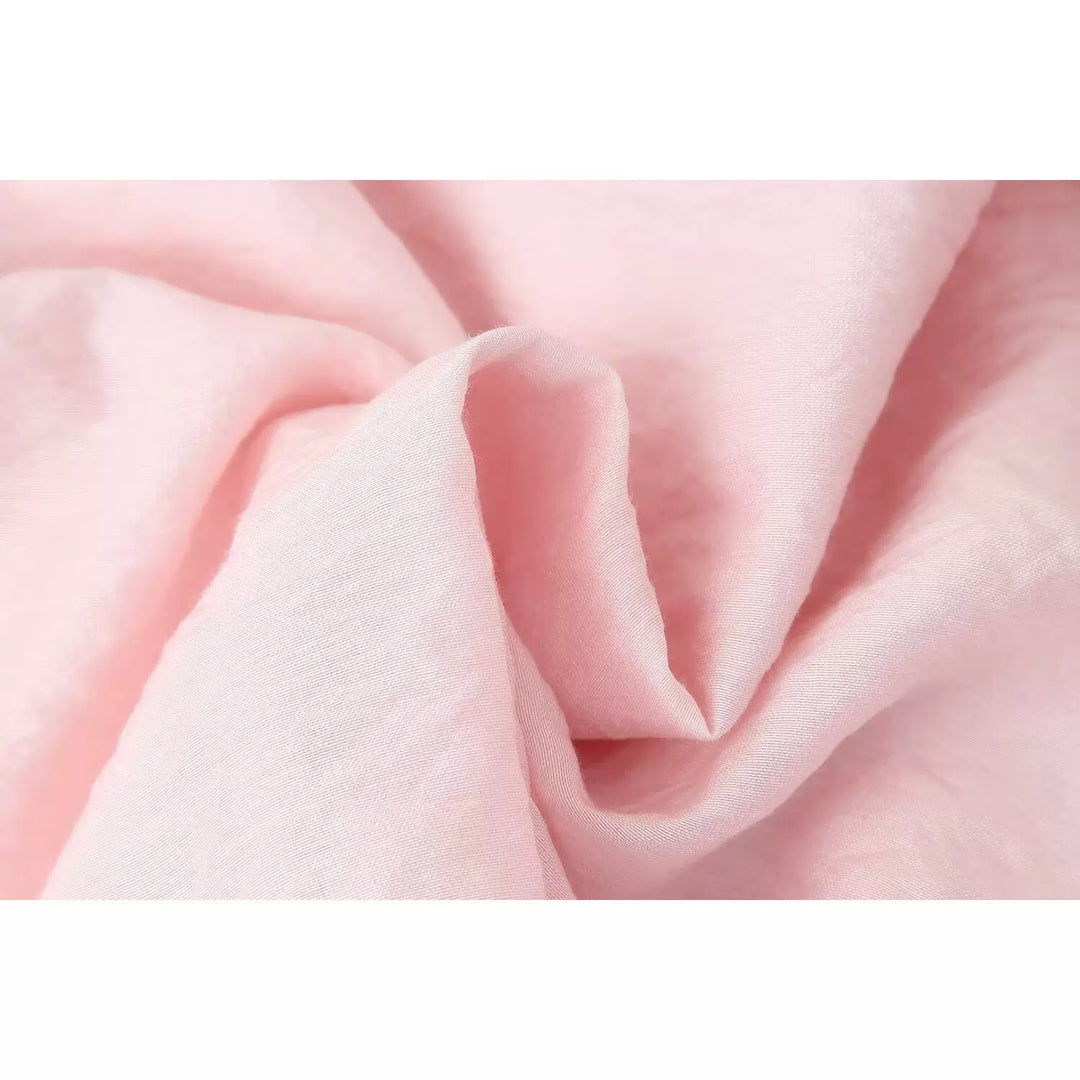 فستان مزين بالأزهار بأكمام طويلة وحزام مربوط