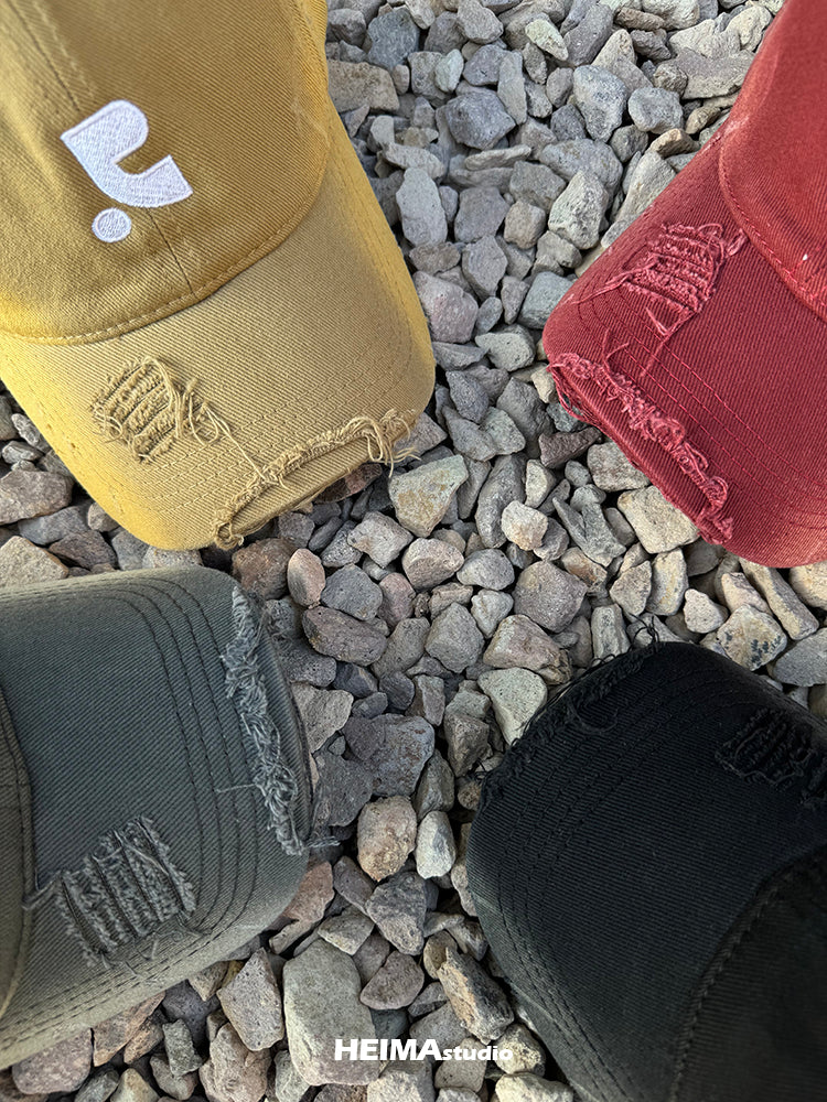 Distressed Embroidered Large Fit Baseball Cap