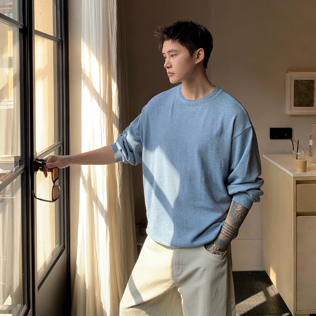 Losse pasvorm lange mouwen pullover trui