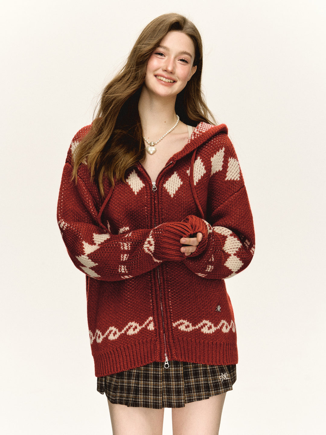 Hooded Zipper Cardigan