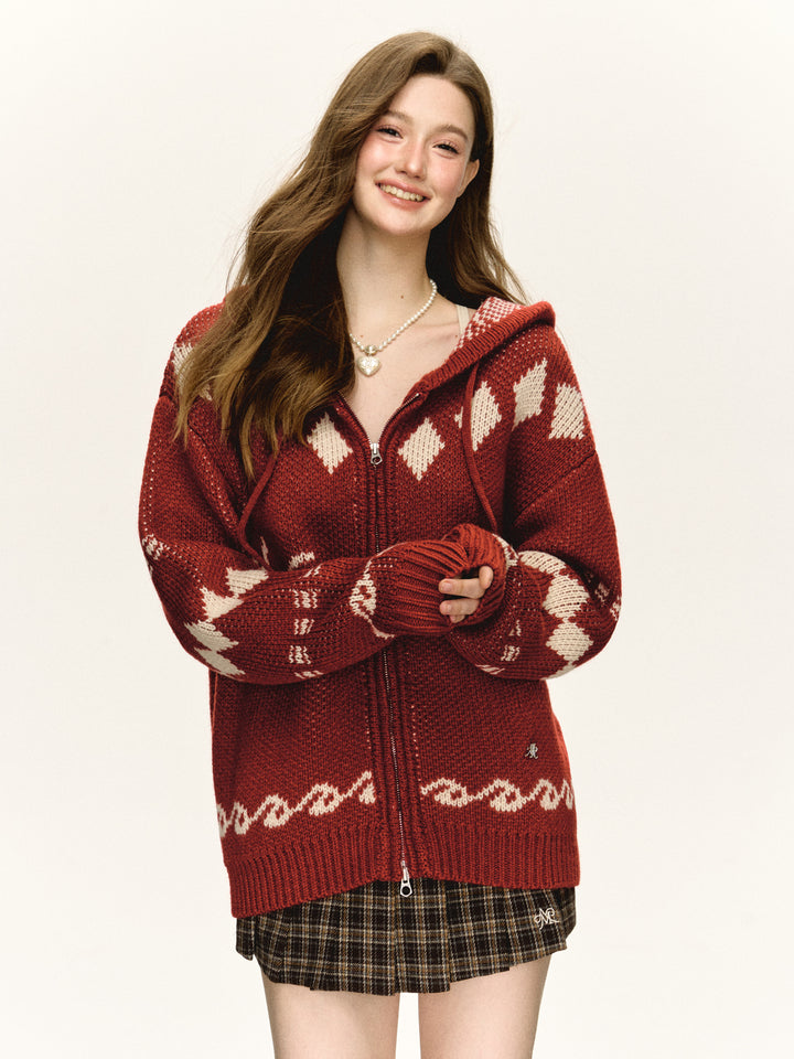 Hooded Zipper Cardigan