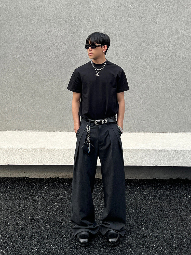 Loose Wide-leg Pleated Pants