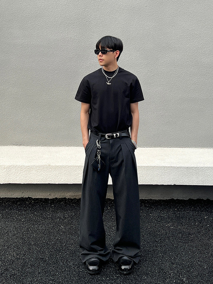 Loose Wide-leg Pleated Pants