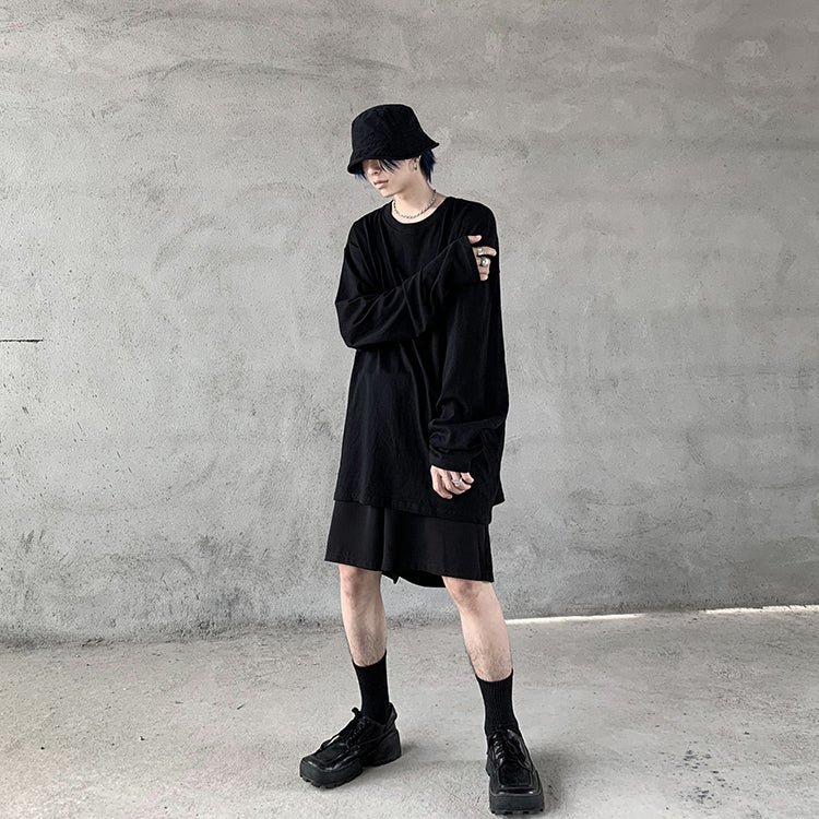 Cotton Long Sleeve Loose Fit Pullover